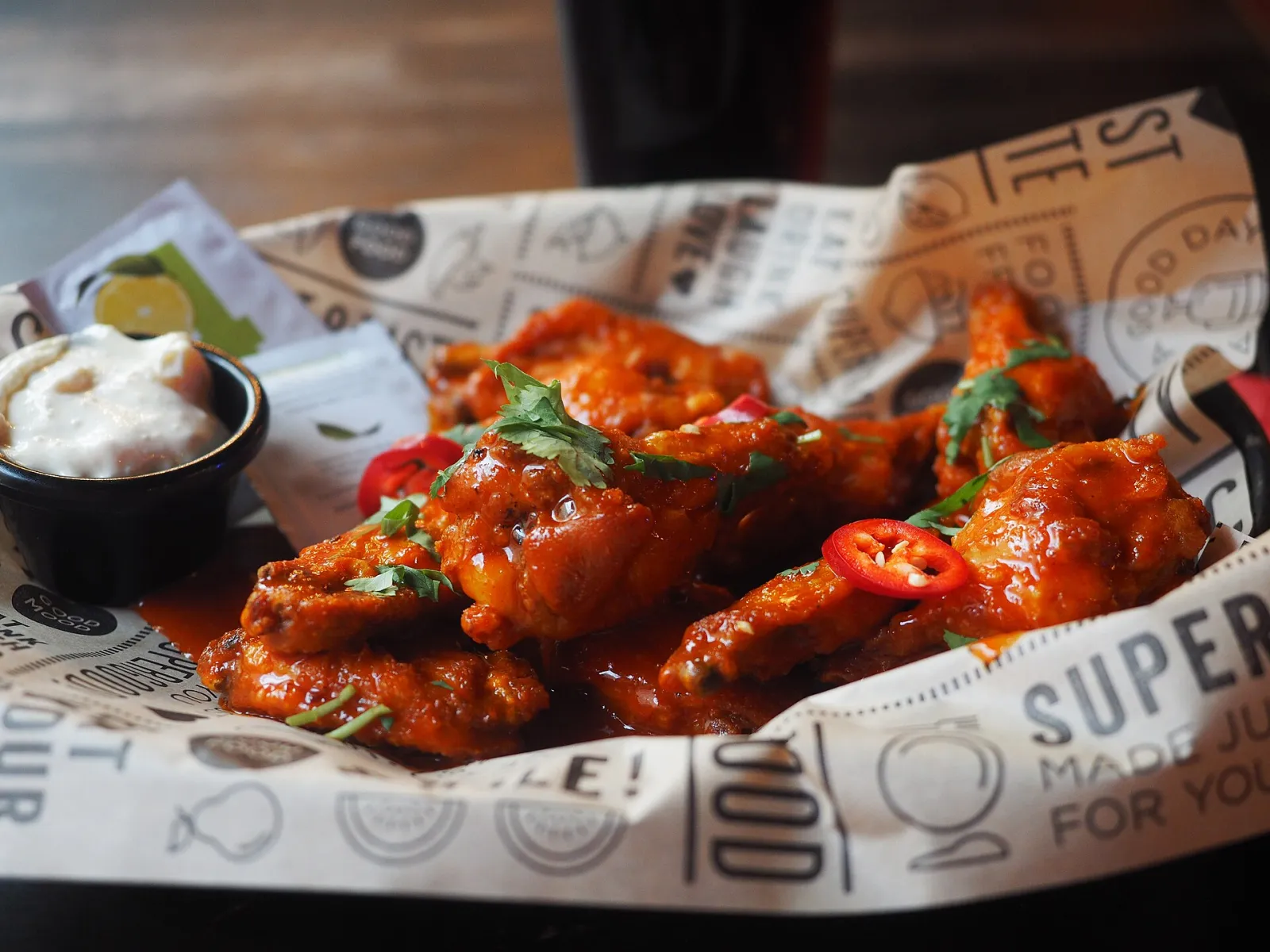 A plate of chicken wings. The photo was not taken at a Duluth restaurant.